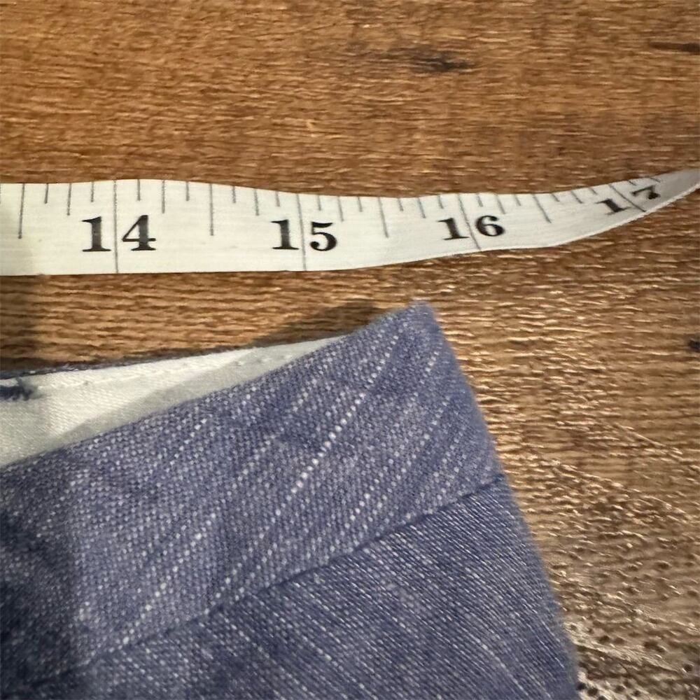 Banana Republic Martin Wide Leg Pants Blue Cotton Linen Lightweight Breathable 6 - Picture 7 of 9